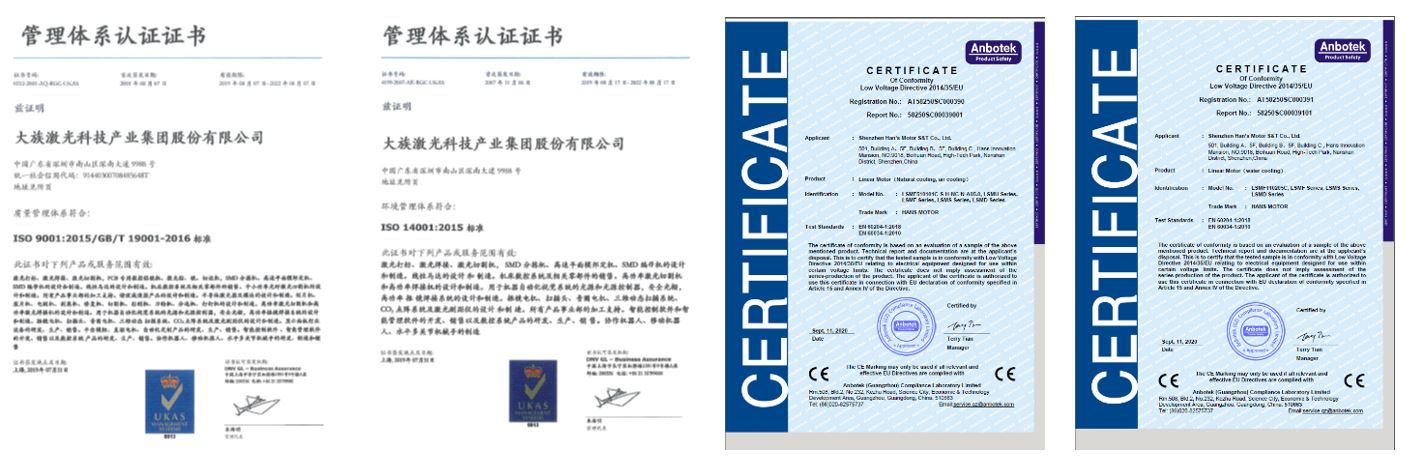 HAN'S Linearmotoren ISO 9001
